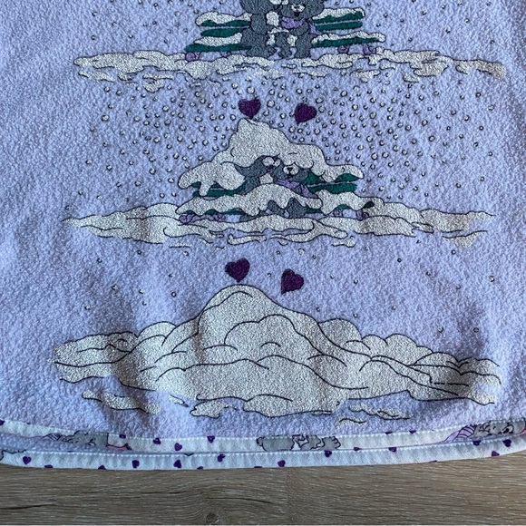 Vintage christmas sweater teddy bear winter scene pullover kawaii pastelcore - Picture 4 of 8